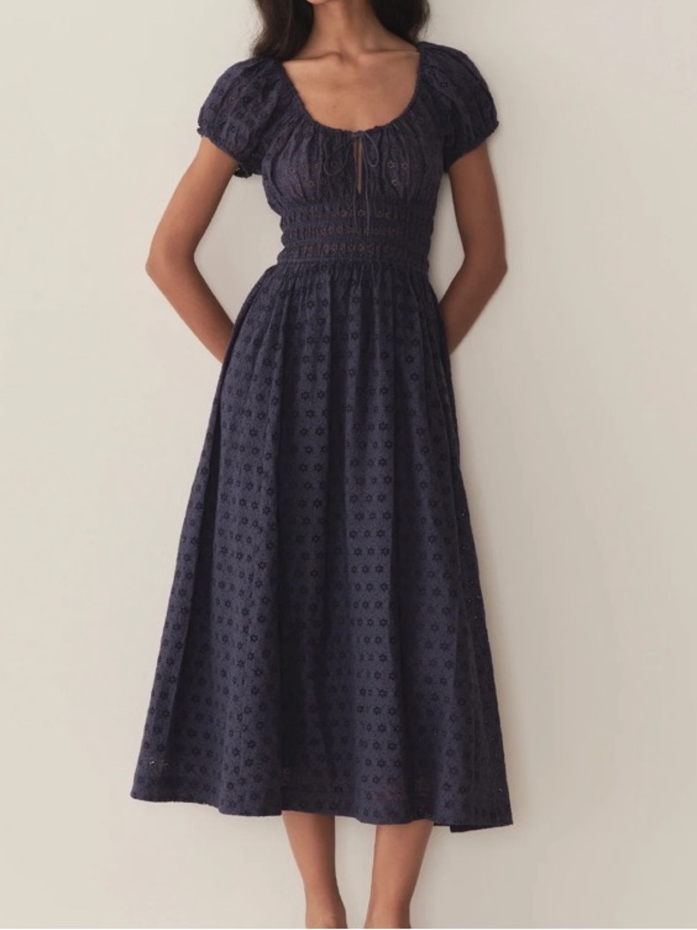 NWT Doen Quinn Midi Dress Adriatic Eyelet Sz Small